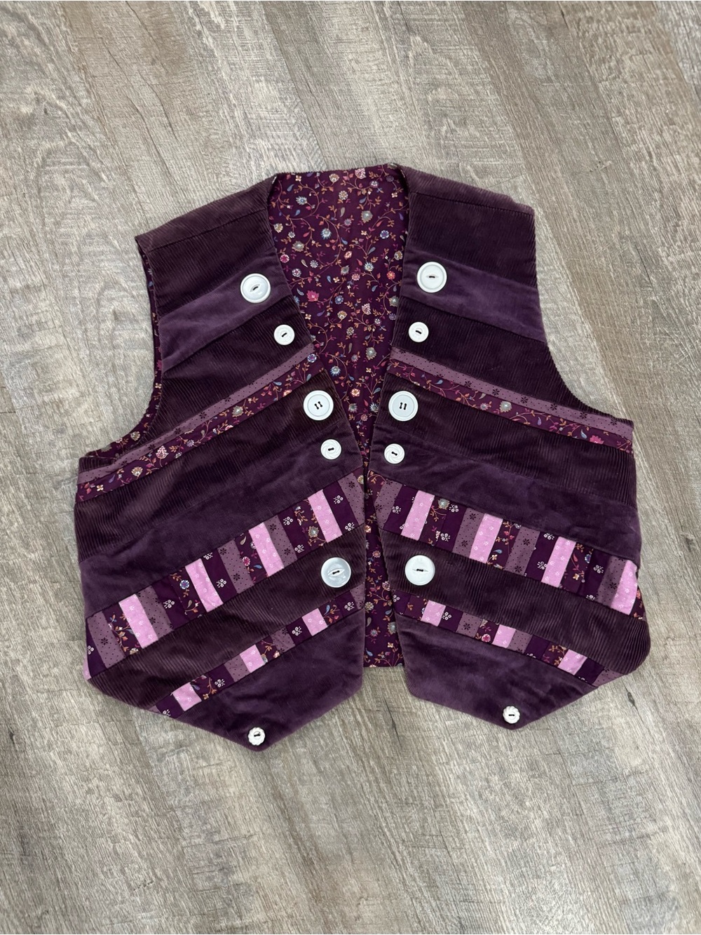 Whimsical Handmade Boho Corduroy Vest M-XL